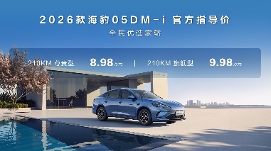 比亚迪海豹05/06DM-i加推210KM长续航车型